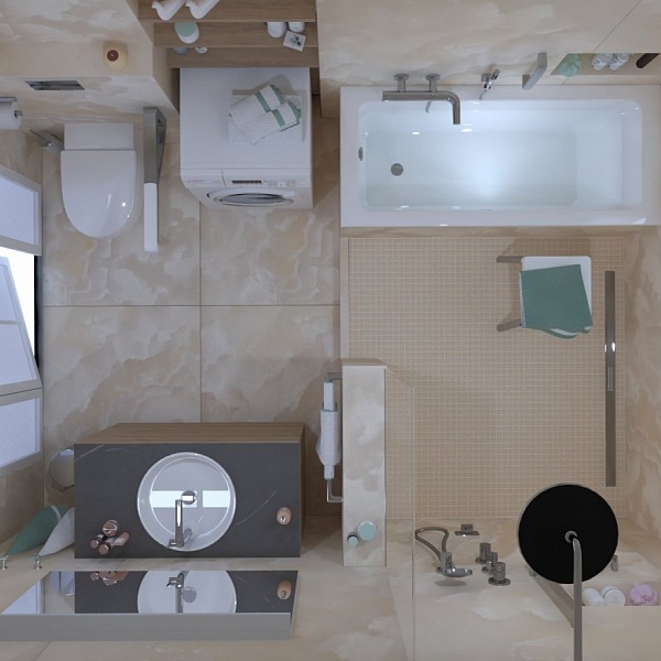 Koupelna v bytě na Praze 7