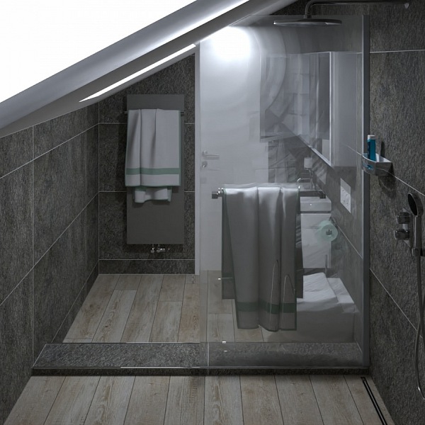 Koupelna v půdní vestavbě na Praze 1 