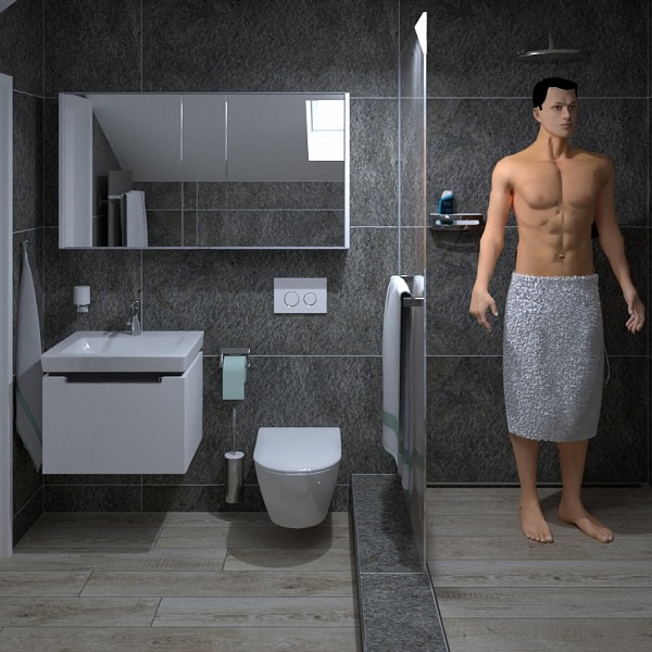 Koupelna v půdní vestavbě na Praze 1 