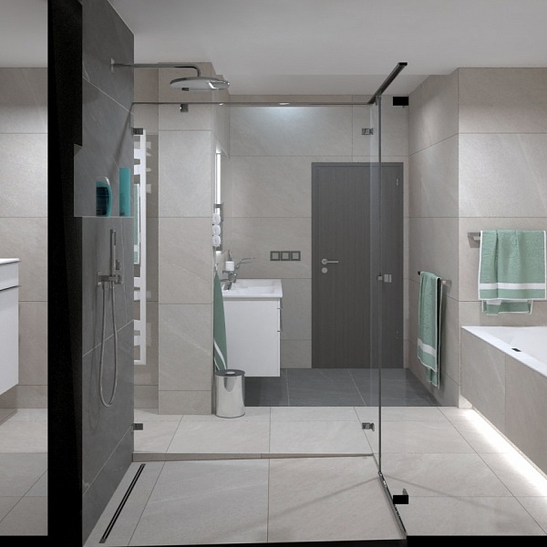vizualizace moderní koupelny