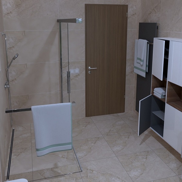 Koupelna v loftovém bytě na Praze 5