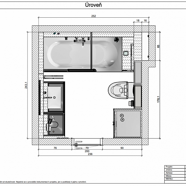 vizualizace koupelny Praha 6