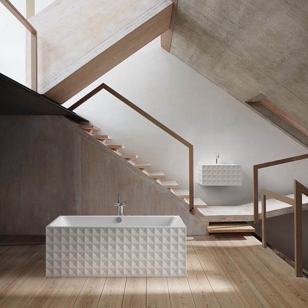 volně stojící vana hranatá